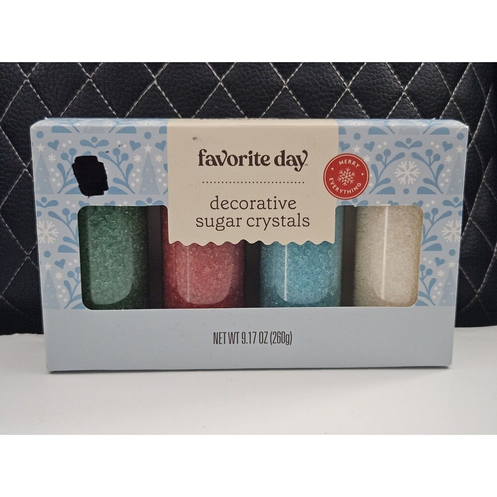 Favorite Day Decorative Sugar Crystals Sprinkles Novelty Green, Red, Blue, White
